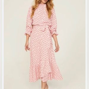 EUC Hill House Pink Crepe Wrap Skirt